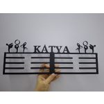 Névre szóló, sportágat idéző 3D nyomtatott nagy éremtartó, 40×12 cm – Ari Art