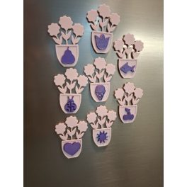Ovis jellel díszíthető, 3D nyomtatott virágcserép hűtőmágnes – Ari Art