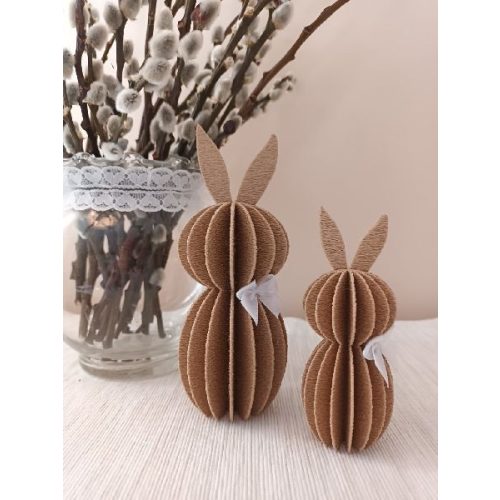 Masnival díszített, texturált felületű nagy 3D nyomtatott húsvéti nyuszi, 14 cm – Ari Art