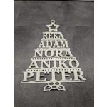 Több keresztnévvel személyre szabott, fa formájú 3D nyomtatott karácsonyfadísz – Ari Art
