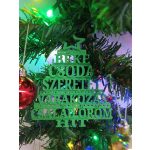 Fa formájú, ünnepi szavakkal díszített 3D nyomtatott karácsonyfadísz – Ari Art