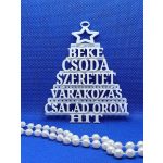 Fa formájú, ünnepi szavakkal díszített 3D nyomtatott karácsonyfadísz – Ari Art