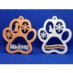 Névre szóló, 3D nyomtatott macska mancs formájú karácsonyfadísz – Ari Art