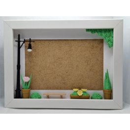 Virágmintás, 3D nyomtatott dioráma képkeret, 20×15×3 cm – Ari Art