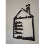 Névvel és felirattal személyre szabott, 3D nyomtatott ház sziluett dekor, 23×14 cm – Ari Art