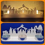 Betlehemes jelenetet ábrázoló, 7×20 cm-es 3D nyomtatott mécsestartó – Ari Art