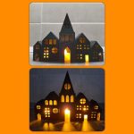 Kis házikókat formázó, 16×23 cm-es 3D nyomtatott mécsestartó – Ari Art