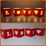 LOVE feliratú, 3D nyomtatott mécsestartó – Ari Art