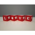 LOVE feliratú, 3D nyomtatott mécsestartó – Ari Art