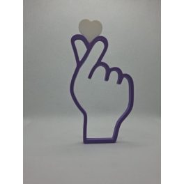 Koreai ujj-szív kézjelet formázó 3D nyomtatott K-heart dekoráció – Ari Art